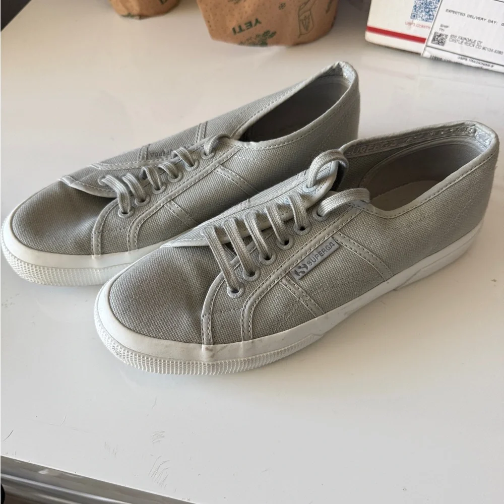 Superga Light Gray Canvas Sneakers